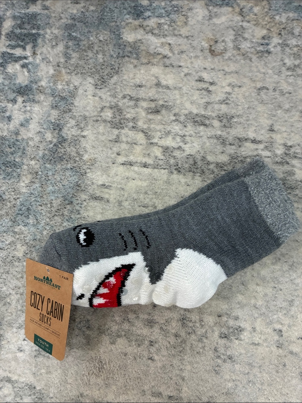 Youth Shark Crew Socks - Gray